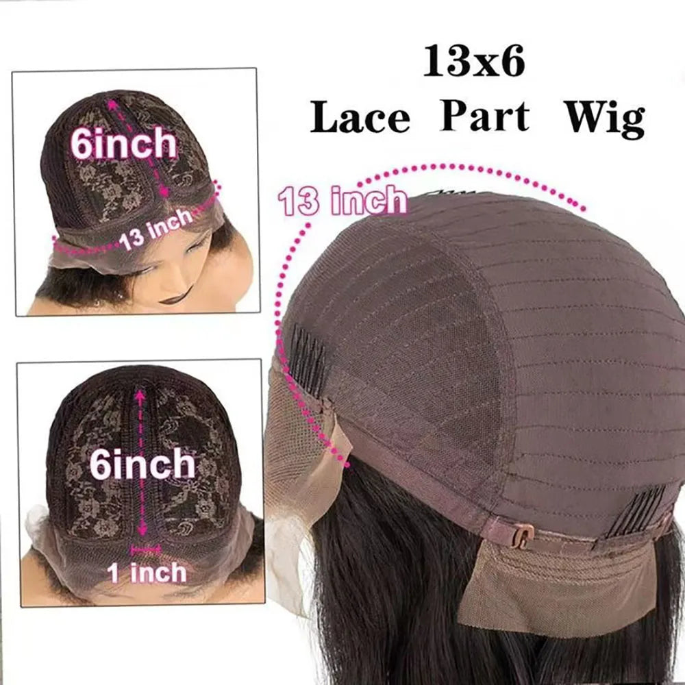 Kinky Straight Lace Front Wig Human Hair HD Transparent Lace Frontal Wigs Remy Human Hair Glueless Lace Part Wigs for Women