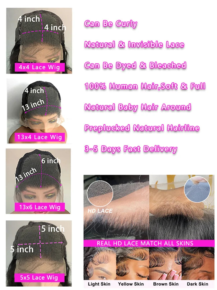 Human Hair Wigs Transparent Colored Body Wave Red Lace Front Wig 4x4 5x5 Closure Wig 99j Burgundy 13x6 Hd Lace Frontal