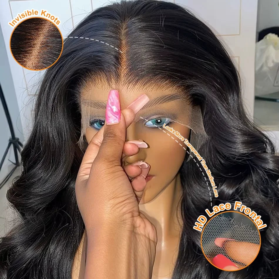 Ready To Wear Lace Front Human Hair Wigs 300 Density 30 36 Inch 13x4 13x6 Body Wave Lace Front Wigs 5X5 Glueless Wig Pre plucked