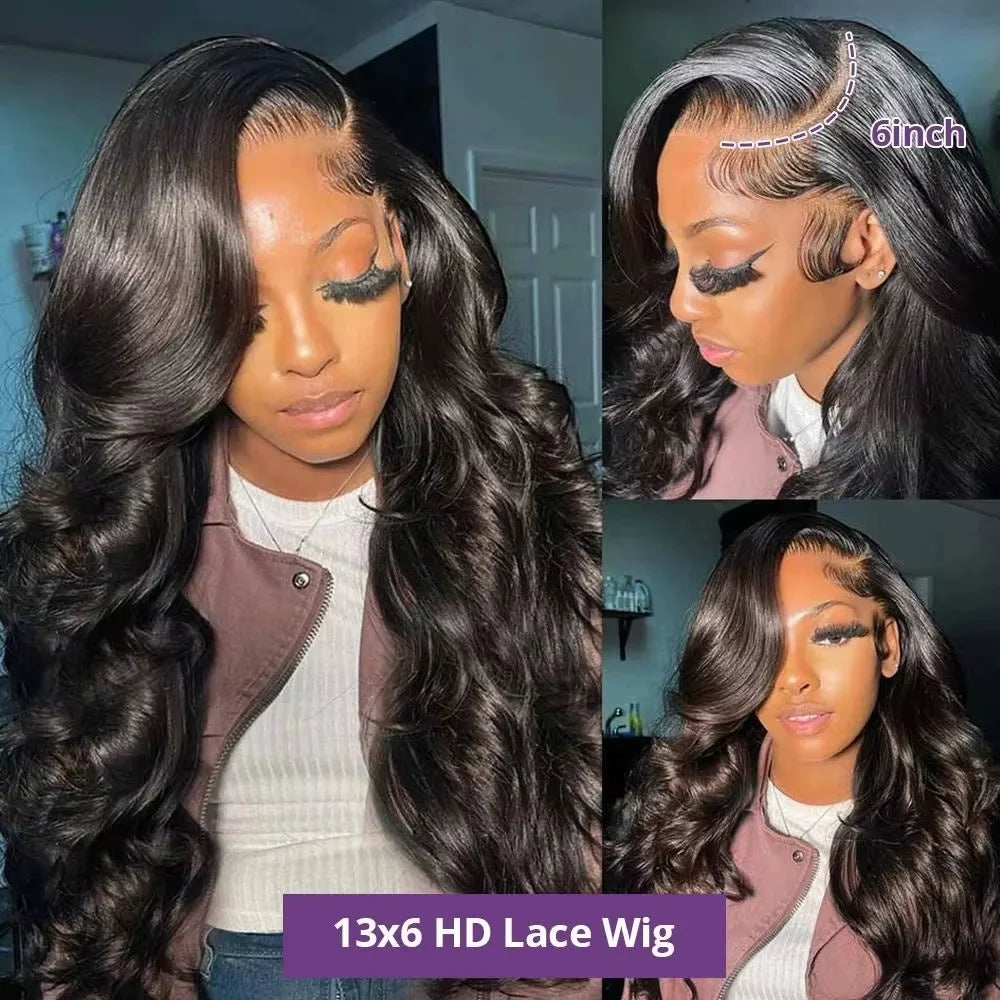 Ready To Wear Lace Front Human Hair Wigs 300 Density 30 36 Inch 13x4 13x6 Body Wave Lace Front Wigs 5X5 Glueless Wig Pre plucked