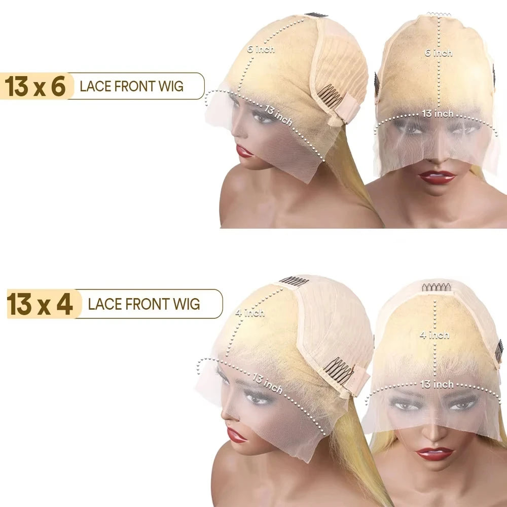 Human Hair Lace Frontal Wig Brazilian Hair Wigs 250 Density Human Hair Wigs Blonde 613 Lace Front Wigs 13x6 Straight