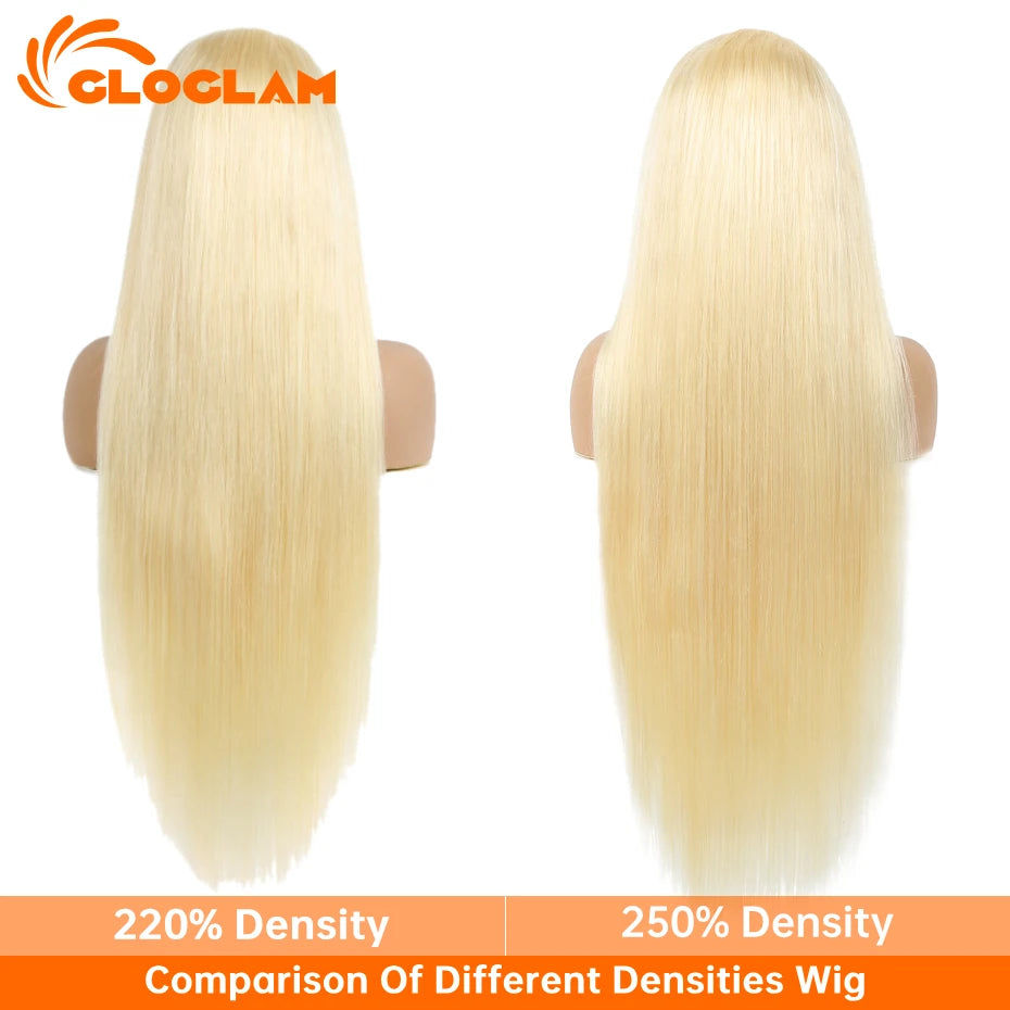 Remy Brazilian Blonde 613 Human Hair Pre Plucked Lace Frontal Wigs 36 38 Inch Straight 250 Density 13x4 13x6 360