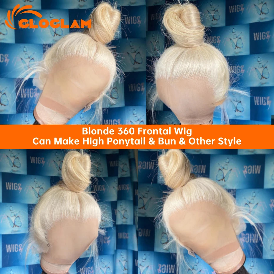 Remy Brazilian Blonde 613 Human Hair Pre Plucked Lace Frontal Wigs 36 38 Inch Straight 250 Density 13x4 13x6 360