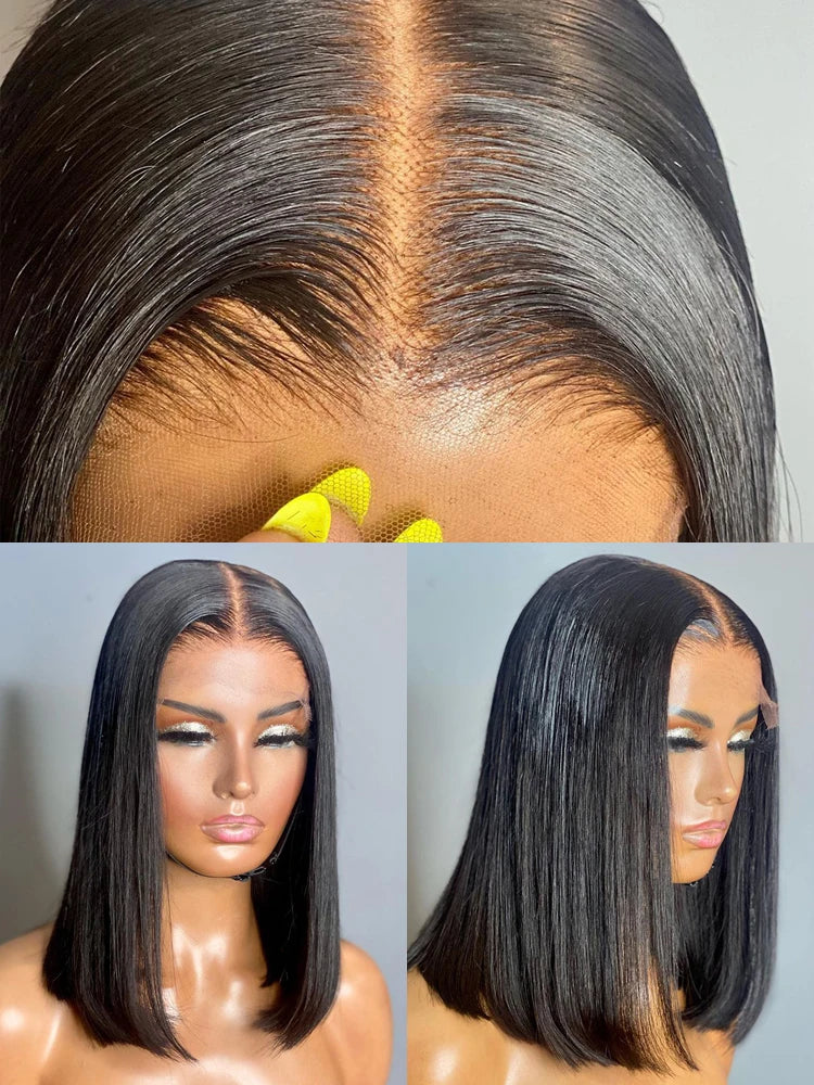 Multiple Remy Straight Natural Wig 13x4 Lace Front Human Hair Wig Transparent Lace Frontal Wigs Short Bob Wig