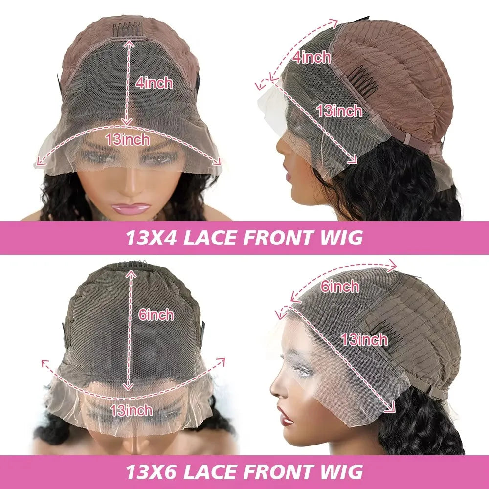 300% Burgundy Water Deep Wave 13x6 HD Lace Frontal Wig Human Hair Curly Red 99J Color Lace Front Human Hair Wigs 200 250 Density