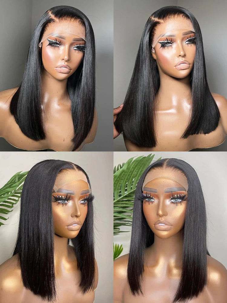 Multiple Remy Straight Natural Wig 13x4 Lace Front Human Hair Wig Transparent Lace Frontal Wigs Short Bob Wig