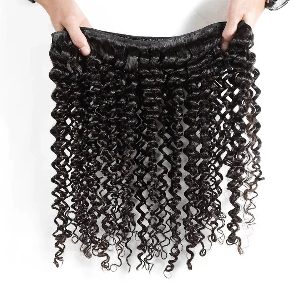 Deep Wave Human Hair Bundles Burmese Curly Hair Bundles 100% Human Hair Water Wave Original Natural Hair Extensions 1/3/4 Pieces