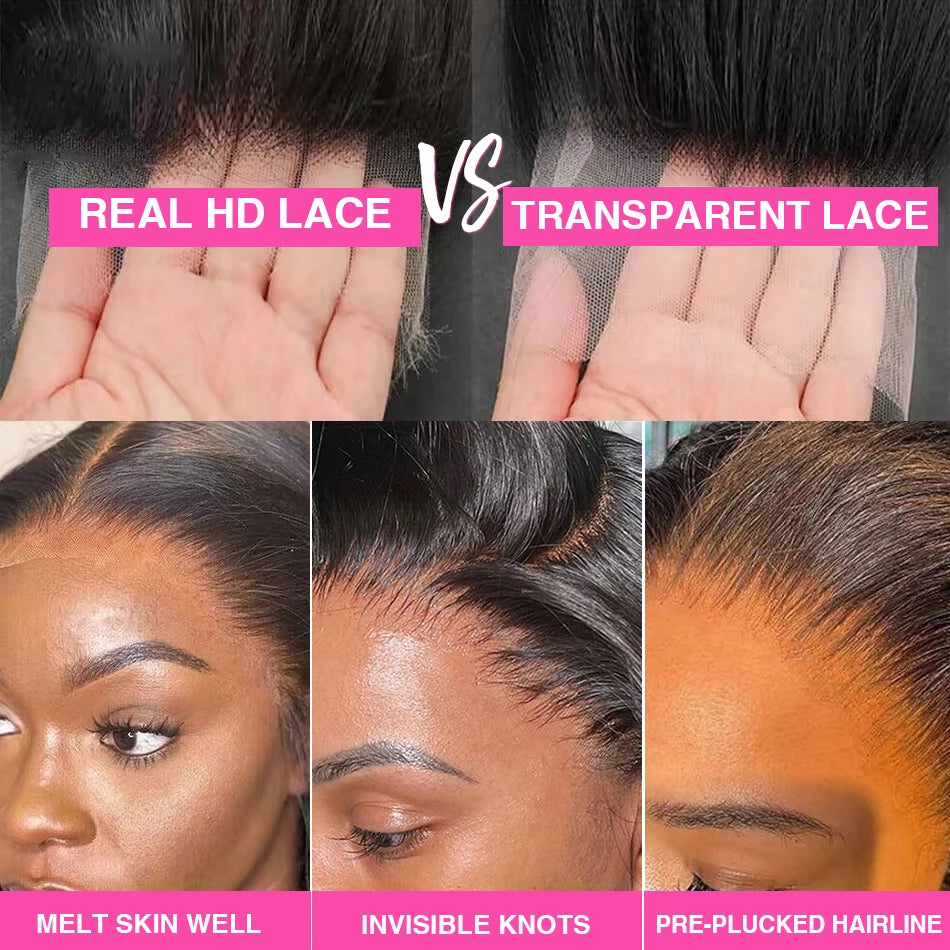 Body Wave Lace Front Wig Pre Plucked 360 Lace Frontal Wig Human Hair Wigs For Women 5x5 Wig 200 Density HD Transparent 13x4 13x6