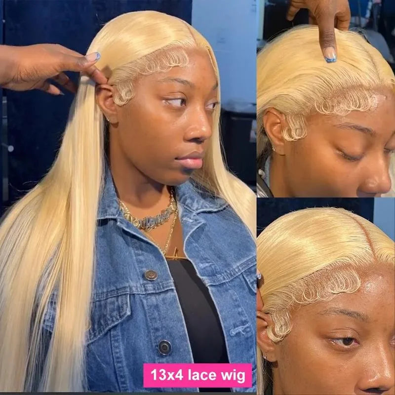 Human Hair Lace Frontal Wig Brazilian Hair Wigs 250 Density Human Hair Wigs Blonde 613 Lace Front Wigs 13x6 Straight