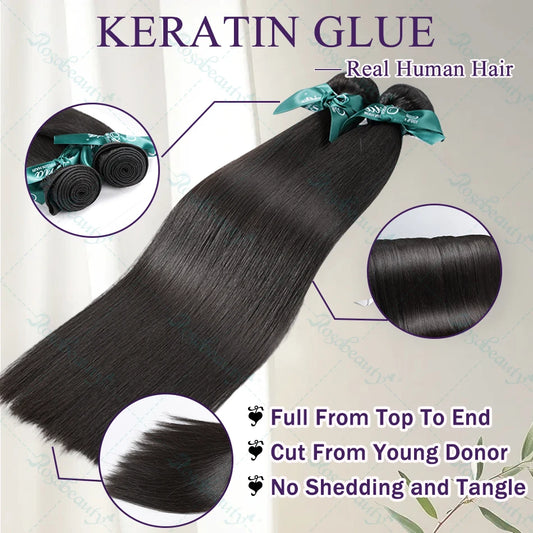 Bone Straight Brazilian Remy Human Hair Bundles Raw Extensions Tissage  Rosabeauty 30 32 40 Inch Bundles 1 2 3 4 5