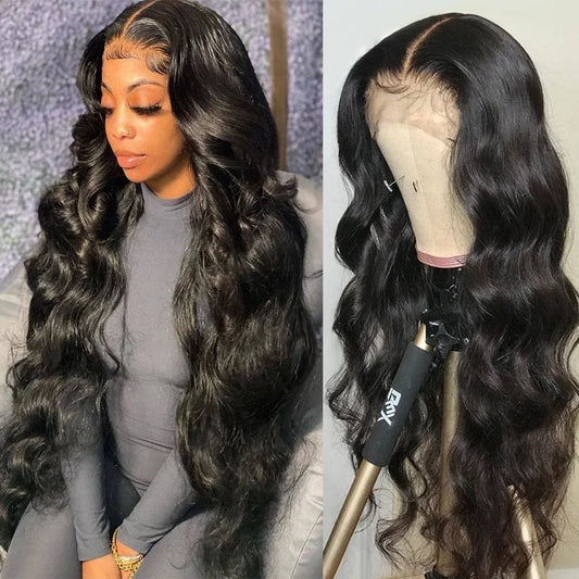 Body Wave Lace Front Wig Pre Plucked 360 Lace Frontal Wig Human Hair Wigs For Women 5x5 Wig 200 Density HD Transparent 13x4 13x6