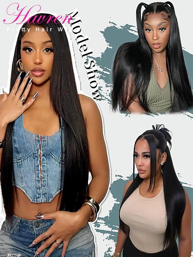 Straight Human Hair Wigs 40 Inches 13x4 13x6 HD Lace Frontal Straight Hair 4x4 5x5 Glueless Wig Human Ready To Wear Pre Cut Wigs