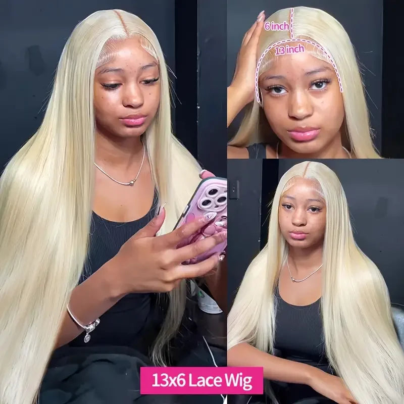 Human Hair Lace Frontal Wig Brazilian Hair Wigs 250 Density Human Hair Wigs Blonde 613 Lace Front Wigs 13x6 Straight