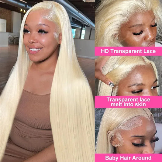 Human Hair Lace Frontal Wig Brazilian Hair Wigs 250 Density Human Hair Wigs Blonde 613 Lace Front Wigs 13x6 Straight