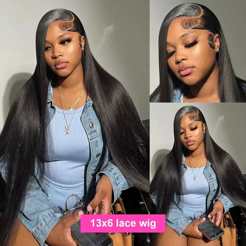Bone Straight Human Hair Wigs 220% 13x4/6 Lace Front Wigs 5x5 Human Hair Lace Closure Wigs HD Lace Frontal Wig 32 30 inch