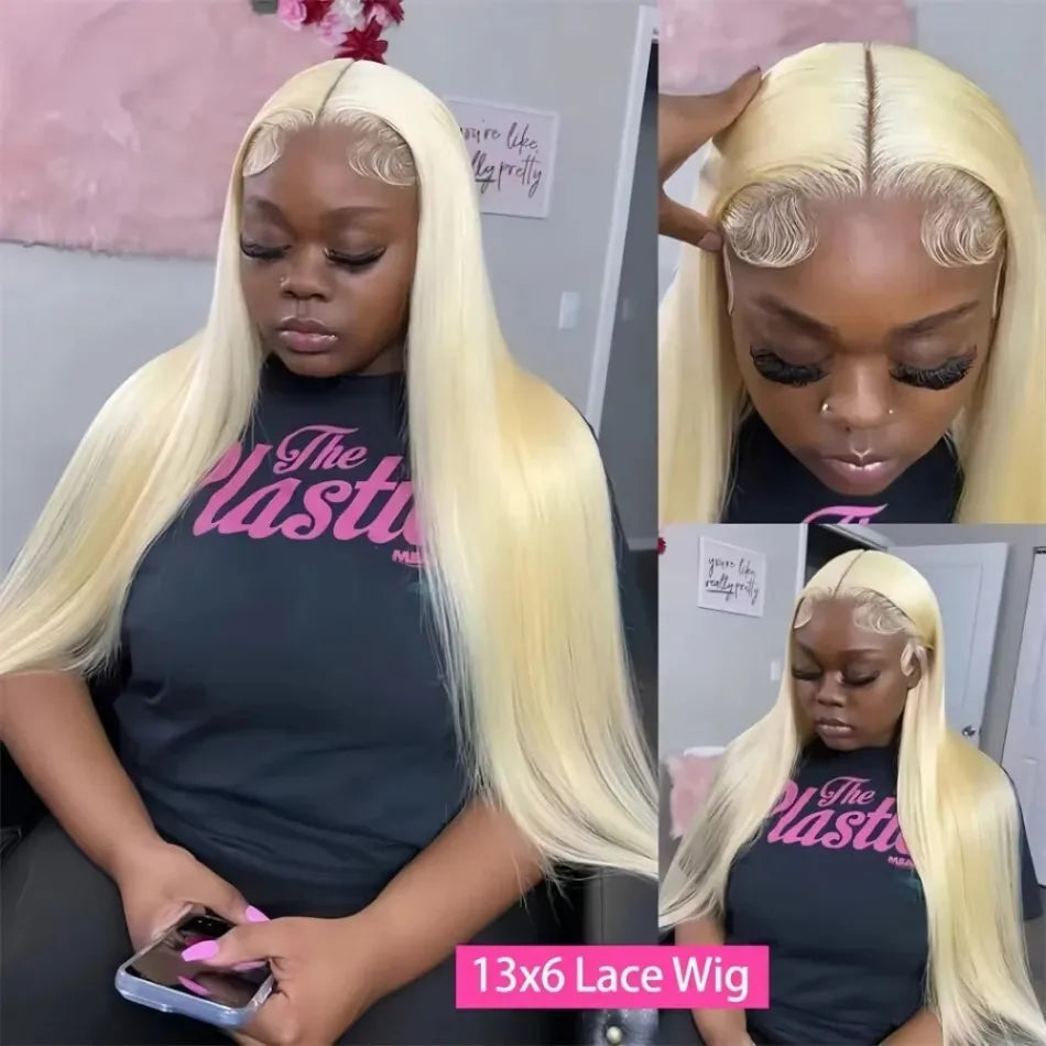 Human Hair Lace Frontal Wig Brazilian Hair Wigs 250 Density Human Hair Wigs Blonde 613 Lace Front Wigs 13x6 Straight