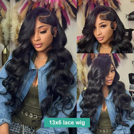 Ready To Wear Lace Front Human Hair Wigs 300 Density 30 36 Inch 13x4 13x6 Body Wave Lace Front Wigs 5X5 Glueless Wig Pre plucked