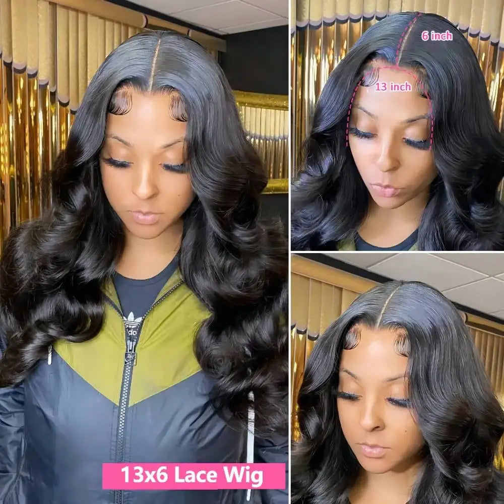 Body Wave Lace Front Wig Pre Plucked 360 Lace Frontal Wig Human Hair Wigs For Women 5x5 Wig 200 Density HD Transparent 13x4 13x6